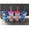Image 1 : 4 New Cool Gear Insulate cups with straw & screw on top / keeps bugs out