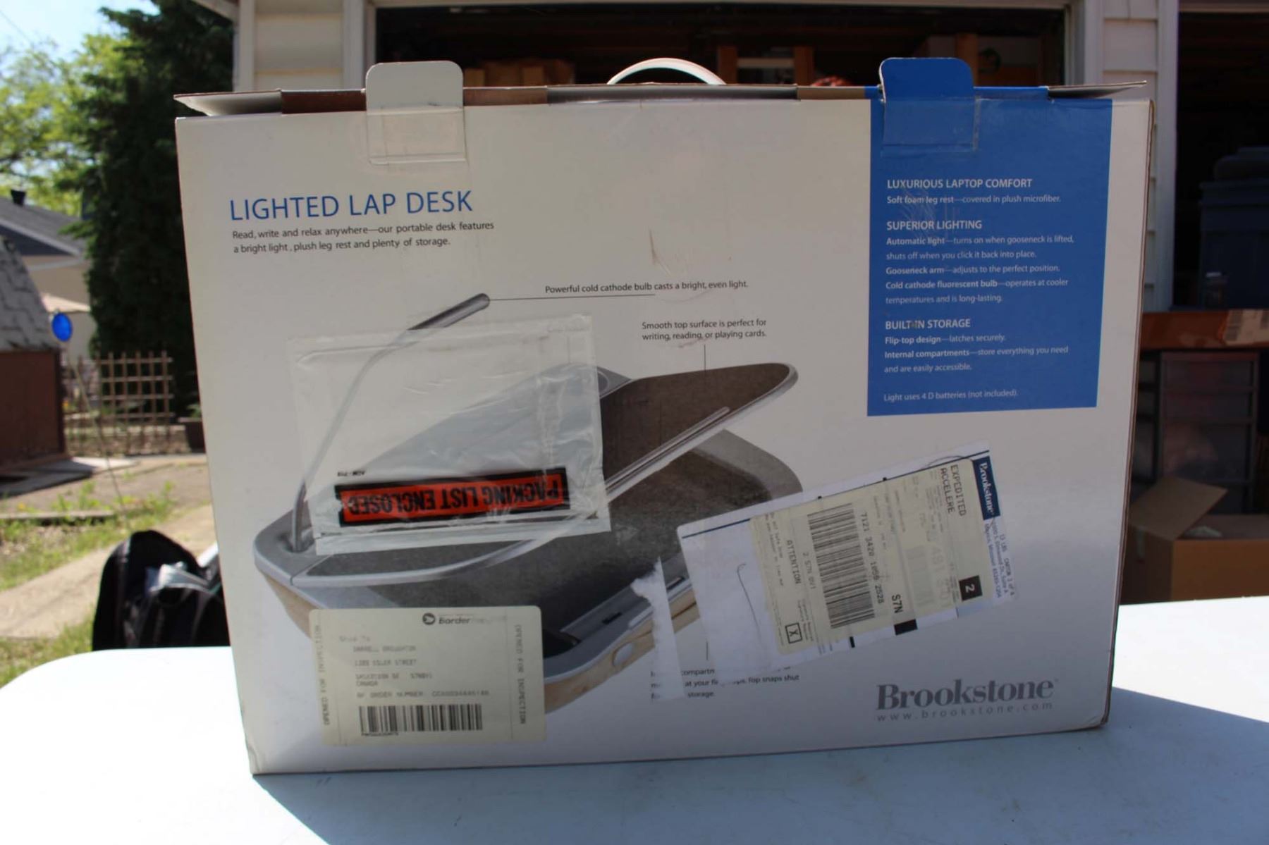 Nib Brookstone Lighted Lap Desk