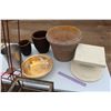 Image 2 : Lot of Outdoor Decor (Plants Pots, Metal Racks)