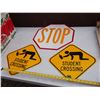 Image 1 : Lot Of Metal Signs (3) (Student Crossing And Stop)