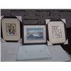 Image 1 : Lot of Framed Pictures And Glass Panel