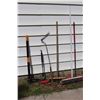 Image 1 : Lot of (6) Misc Yard Tools (Brooms, Weed Grabber)