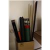 Image 1 : Box of Misc Poles (Blinds, Shower Rods)
