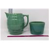 Image 3 : Vintage Green Medalta Pitcher & Refrigerator Jar
