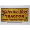 Image 1 : Vintage Waterloo Boy Tin Tractor Sign Original (24"x12")