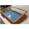 Image 2 : Wooden Glass Display Case w/Angled Risers (38"x22"x4")