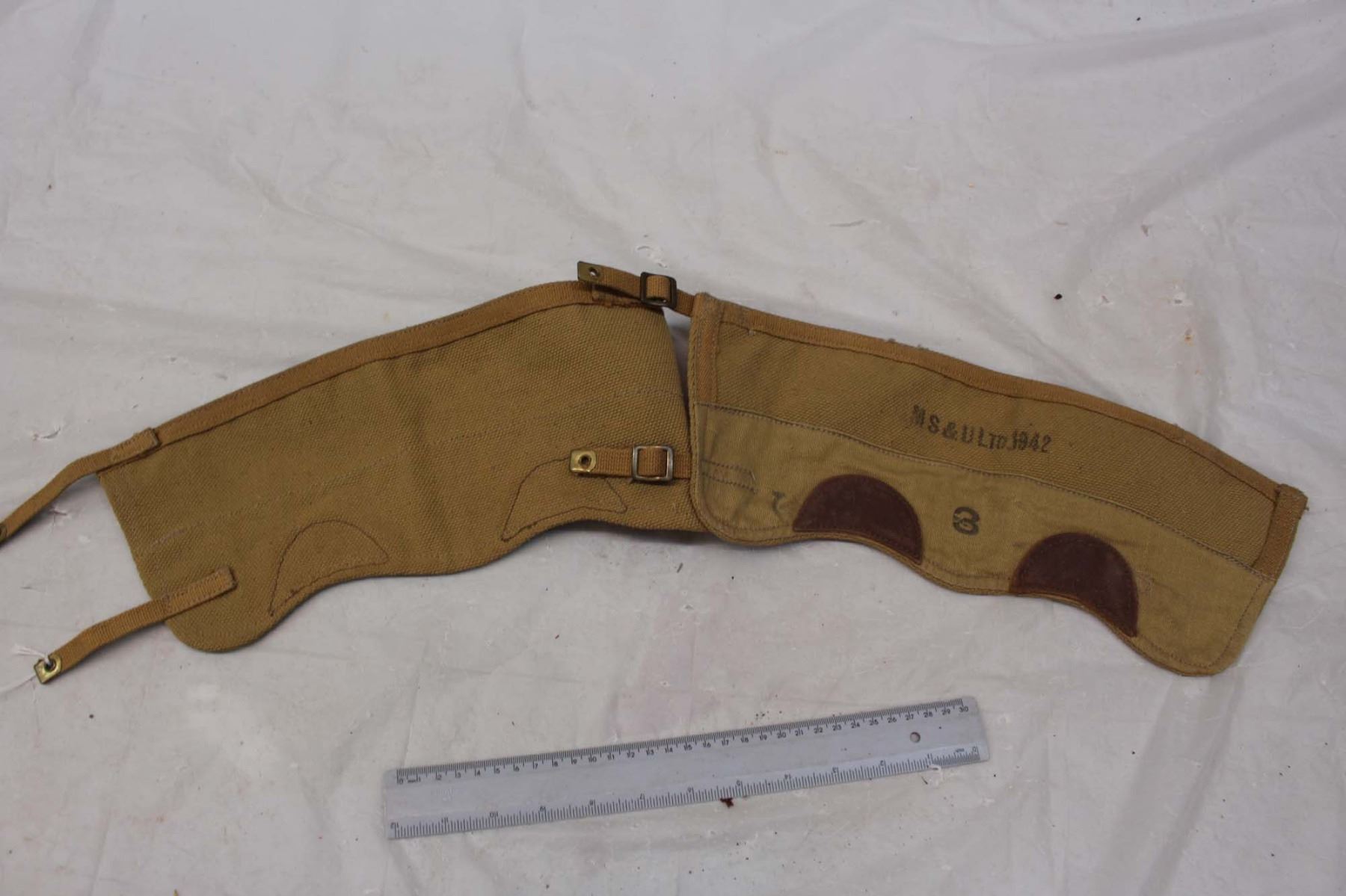 Vintage Army Strap Bag, Military Chaps and Battle Dress Web Belt