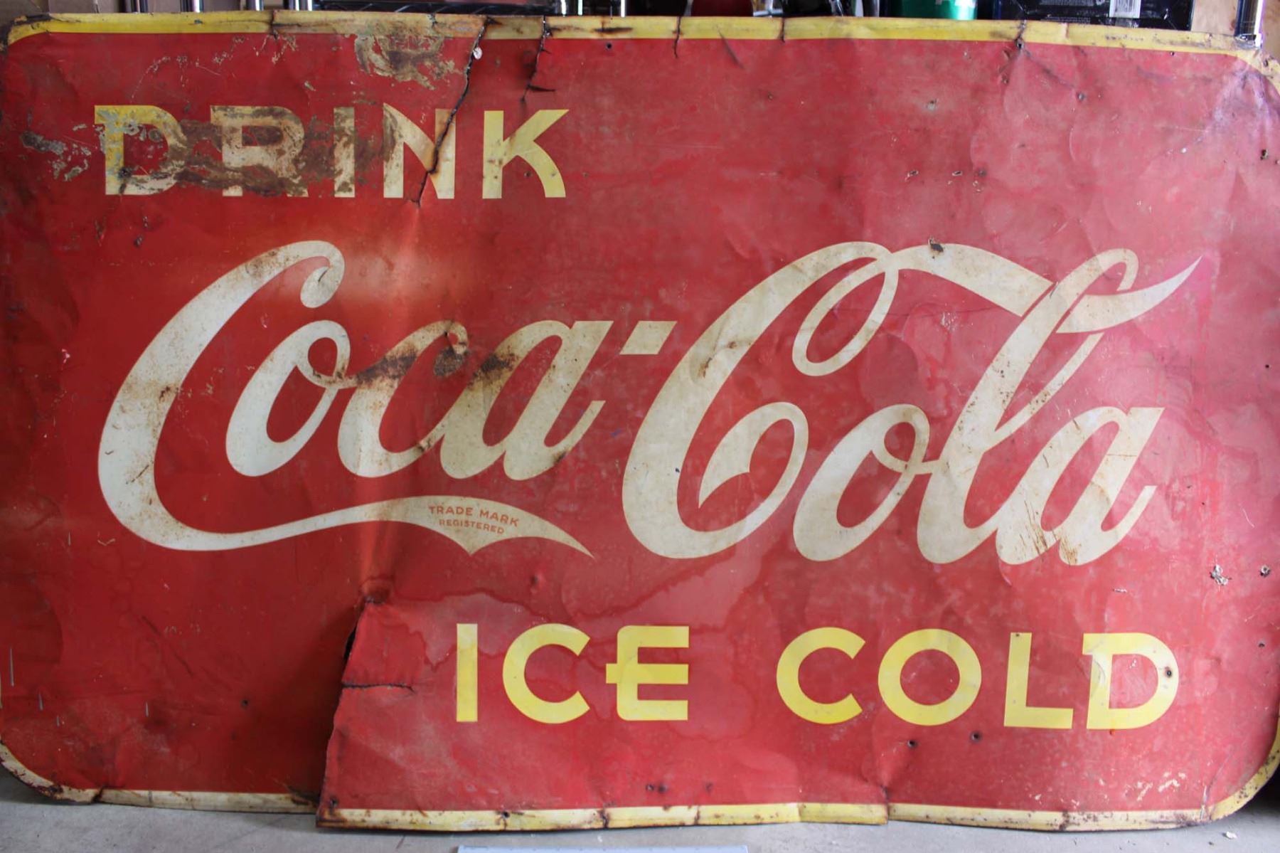 1950&rsquo;s Vintage Drink Coca-Cola Sign (56" x 36") Coca-Cola Sign