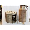 Image 1 : Vintage Metal Milk Jug and Butter Churn
