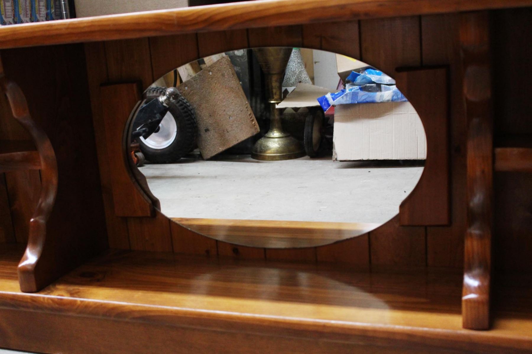 Solid Wood Headboard w/Mirror (58"x 9"x 20.5")