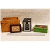 Image 1 : Vintage Brownie Target Six-20 Camera, Wooden Box, First Aid Tin and CN Badge