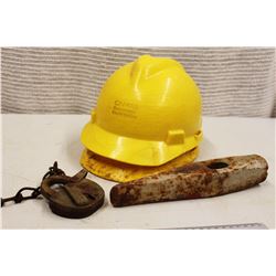 (2) CN Rail Hard Hats, Vintage Lock and Spike