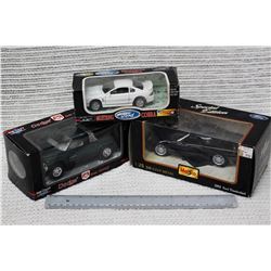 NIB Dodge Ram, Ford Thunderbird and Mustang Cobra Model Cars