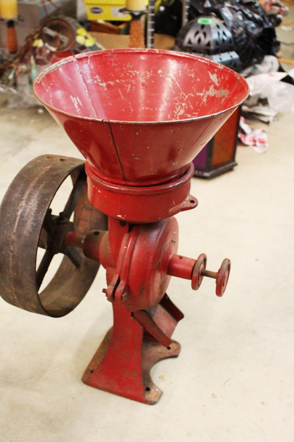 Cast Iron Antique Feed Grinder w/Removable Hopper