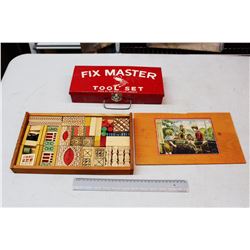Vintage Fix Master Tool Set Case Vintage wooden Building Blocks