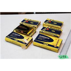 Vintage Dominion Ammo Boxes (5), 1 Imperial Ammo Box