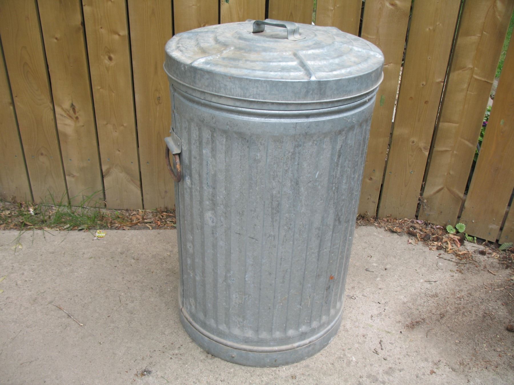 Vintage Galvanized Garbage Can w/Handles (29"x 18" diameter)