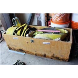 Wood Crate Full of Lifting Slings (Approx 10)