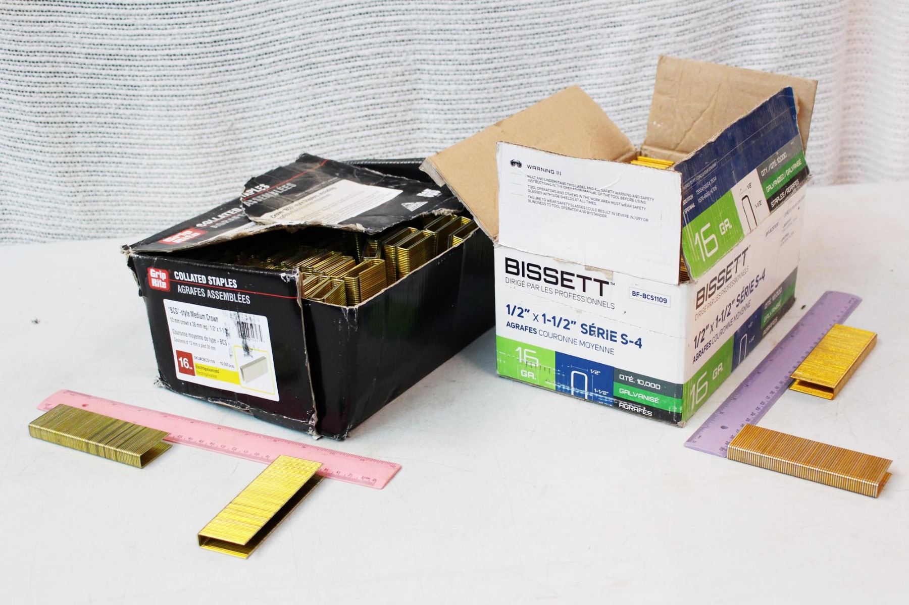 1/2"X11/2" Galvanized Staples and 12mmX38mm Leg BCS Style Medium Crown