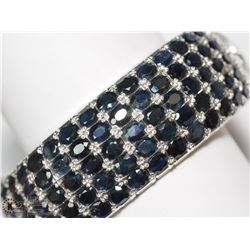8) SILVER HINGED 275 SAPPHIRES BANGLE