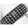 Image 1 : 8) SILVER HINGED 275 SAPPHIRES BANGLE