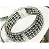 Image 2 : 8) SILVER HINGED 275 SAPPHIRES BANGLE