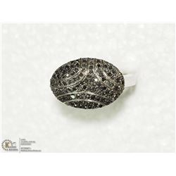 9) SILVER BLACK DIAMOND RING