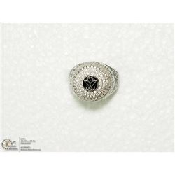 11) SILVER CUBIC ZIRCONIA MENS RING