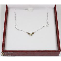 15) 10-14KT WHITE GOLD 3 DIAMOND NECKLACE