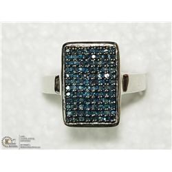 16) SILVER BLUE DIAMOND RING