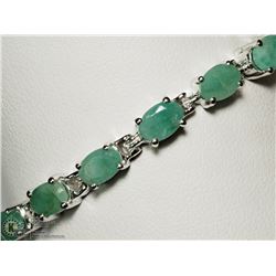 18) SILVER EMERALD BRACELET
