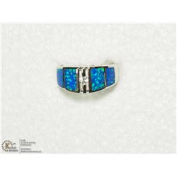 22) SILVER OPALITE MENS RING