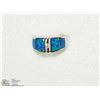 Image 1 : 22) SILVER OPALITE MENS RING