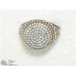 28) SILVER CUBIC ZIRCONIA MENS RING