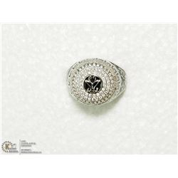 30) SILVER CUBIC ZIRCONIA MENS RING