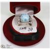 Image 1 : 37) SILVER LARGE LARIMAR RING