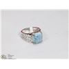 Image 2 : 37) SILVER LARGE LARIMAR RING