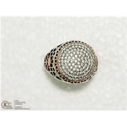 38) SILVER CUBIC ZIRCONIA MENS RING