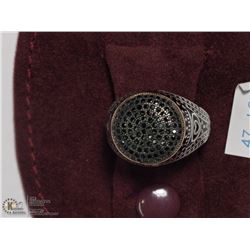 47) SILVER CUBIC ZIRCONIA MENS RING