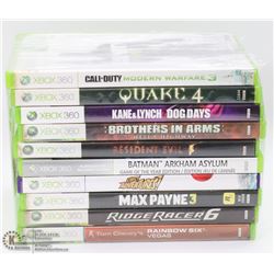BUNDLE OF 10 XBOX-360 GAMES - HOUSEHOLD