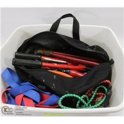 FLAT OF TOOLS AND TIE DOWN STRAPS