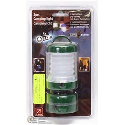 NEW PACK OF 2 CAMPING LIGHTS (GREEN)