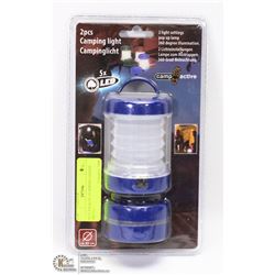 NEW PACK OF 2 CAMPING LIGHTS (BLUE)