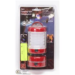 NEW PACK OF 2 CAMPING LIGHTS (RED)