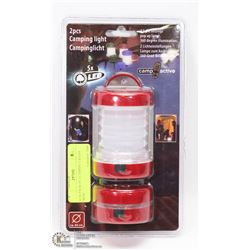 NEW PACK OF 2 CAMPING LIGHTS (RED)