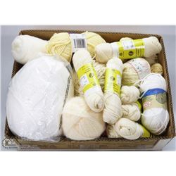 BOX FULL OF ASSORTED YARNS - HOUSEHOLD
