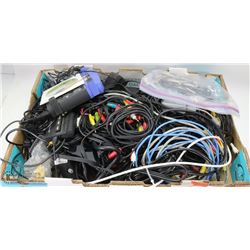 EXTRA LARGE FLAT OF ASSORTED CABLES, INCL