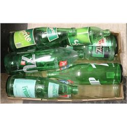 FLAT OF VINTAGE BOTTLES INCLUDING PEPSI, SPRITE,
