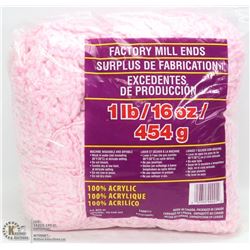 1LB BAG OF 100% ACRYLIC YARN BABY PINK & WHITE