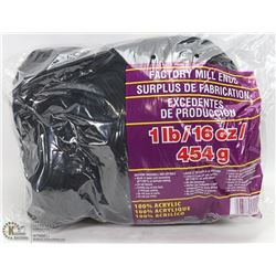 1LB BAG OF 100% ACRYLIC YARN BLACK